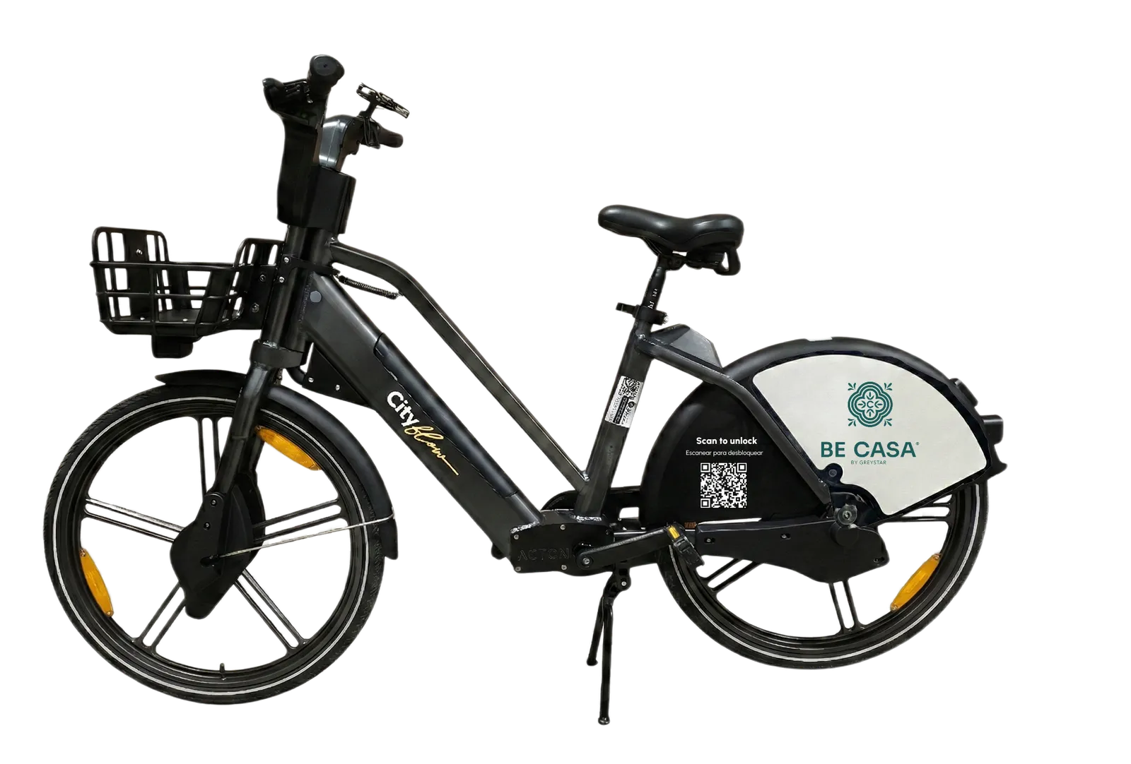 CityFlow bike with custom Be Casa branding